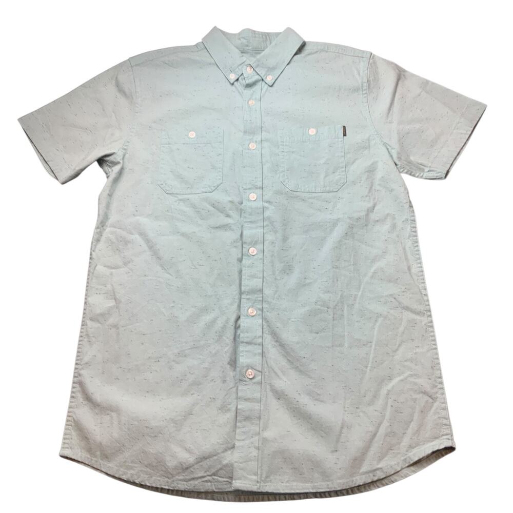 NWT Rip Curl Men’s Medium Mint Nep Short Sleeve Button Front Shirt Surf Casual
